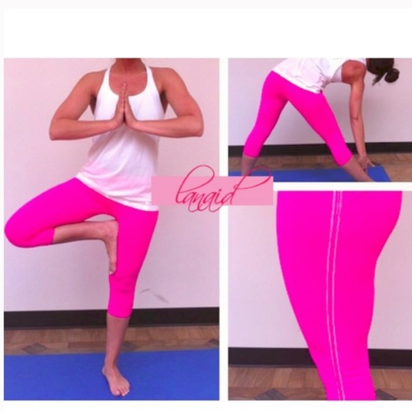 Lululemon Power Flow Pink Crop Leggings - Picture 7 of 7